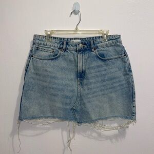 Zara Distressed Denim Mini Skirt - XL